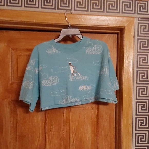 Jordan Teal Crop Top with Cloud Design - Picture 1 of 3